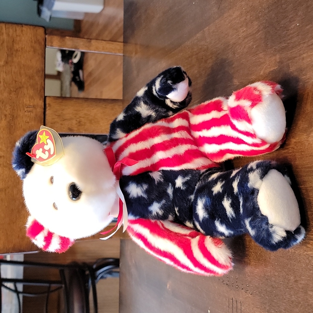 TY BEANIE BUDDY-SPANGLE-4TH OF JULY! American Teddy bear